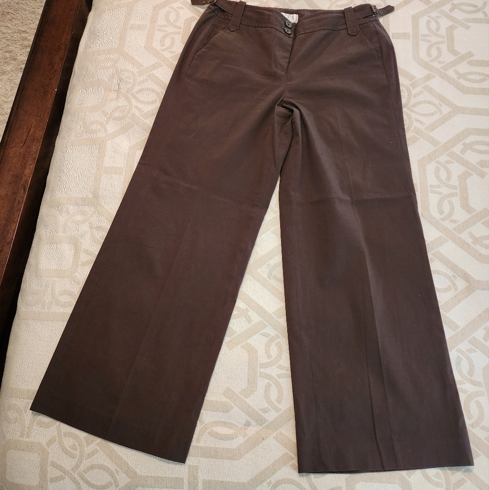 LOFT Women's Straight Leg Pants in Dark Brown